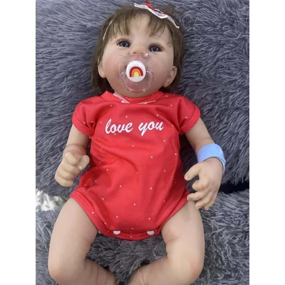 🆕18inch Soft Cloth Body Newborn Baby Poseable Limbs Bright Red with Clothes